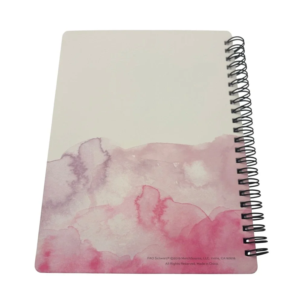 FAO Schwarz Make Your Own Magic Spiral Notebook Pink Watercolor Gold Journal